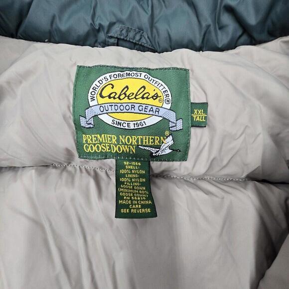 Cabela's Vest Men 2XL Tall Green Premier Northern Goose Down Puffer Jacket  (87) - Picture 5 of 8